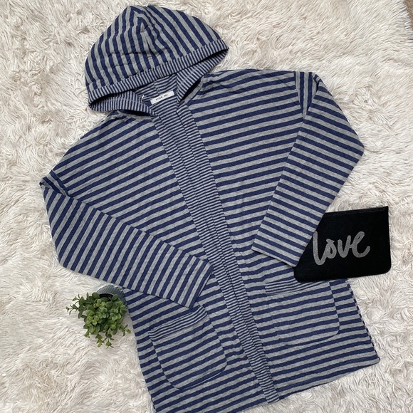 Byron Bay Tops - 🎉HP🎉 Byron Bay Hooded Open Cardigan 💗 Blue & Gray